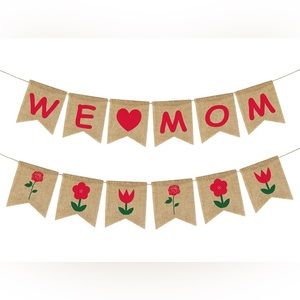 COPY - We Love Mom Burlap Banner Set. 
New